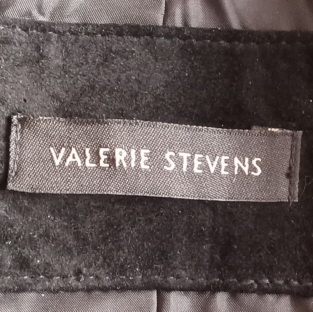 Valerie Steve's Blk Leather Suede Blazer Jacket size L - Picture 10 of 13